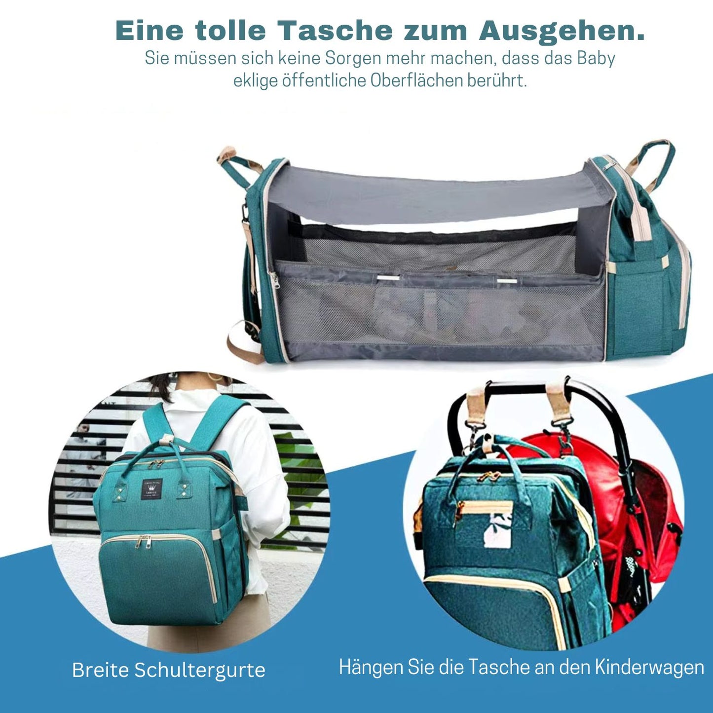 TravelNest 3-in-1 – Die ultimative Windeltasche für Eltern unterwegs